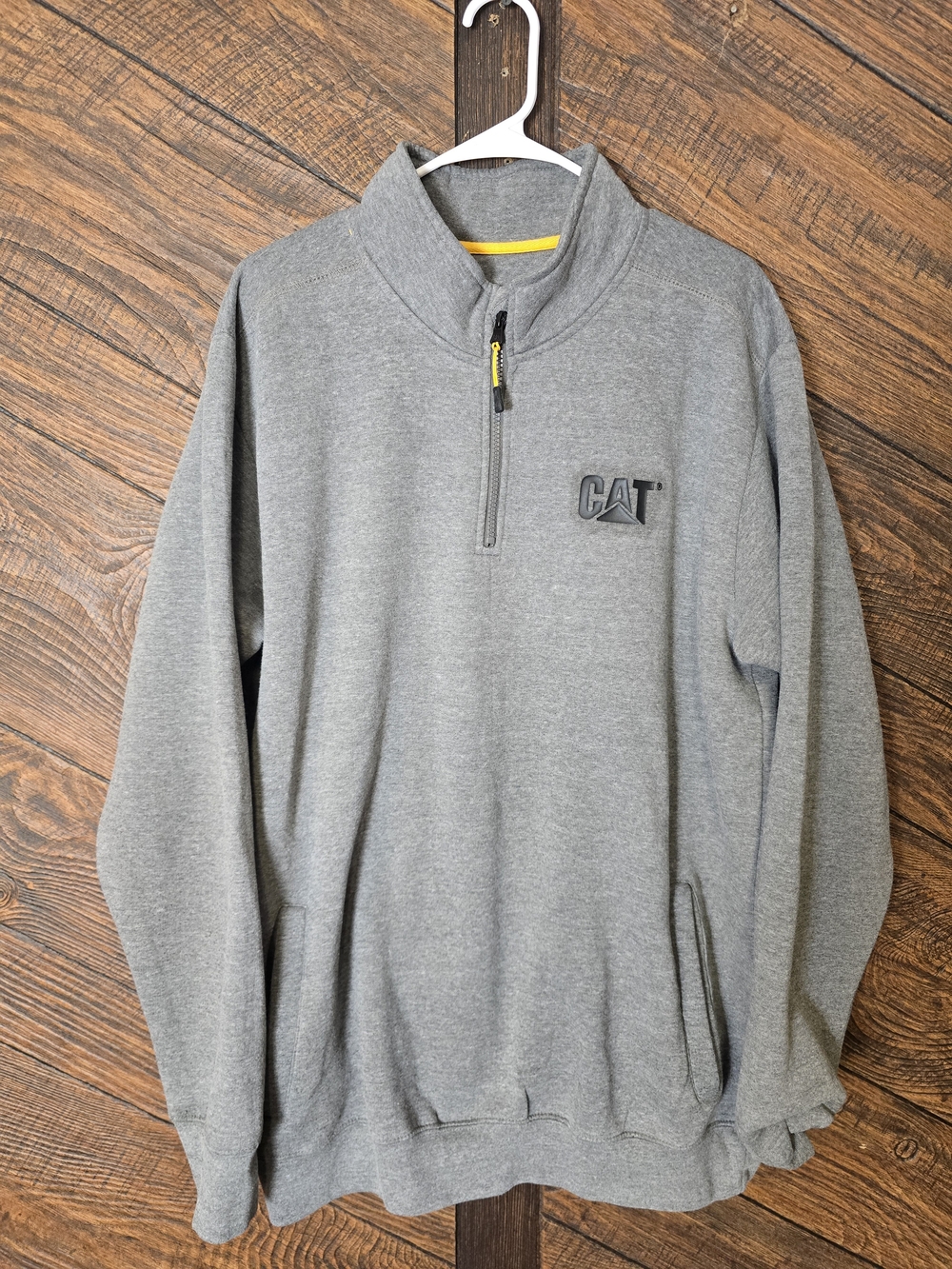 Men's Gray Caterpillar CAT Quarter-Zip Pullover Sweater XL